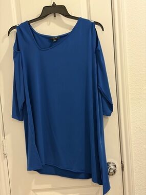 Alfani Royal Blue Cold-Shoulder Tunic Top